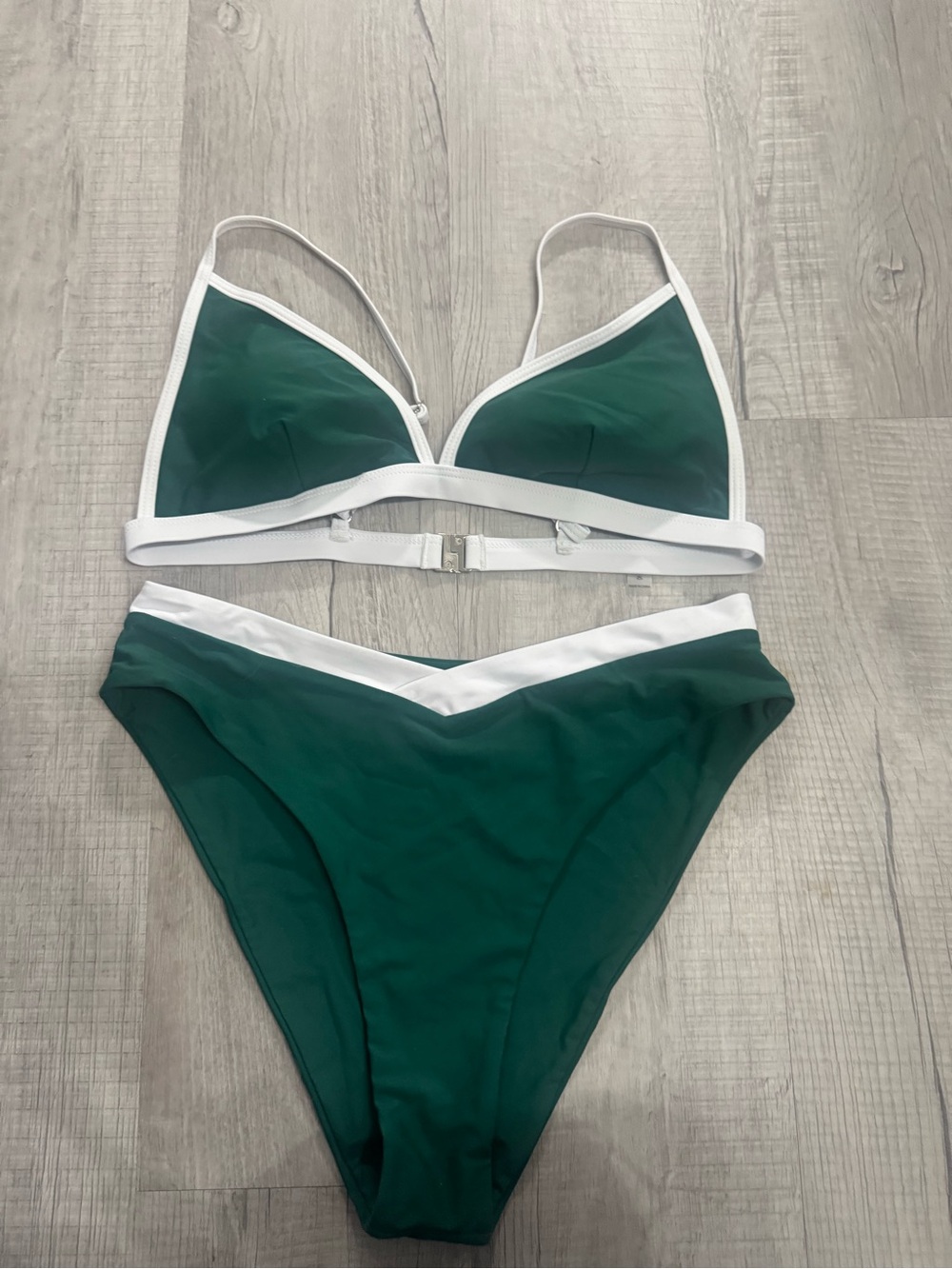 Emerald Green & White Two-Piece Bikini Set